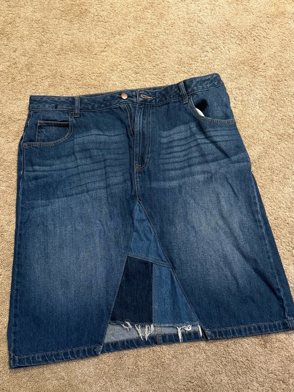 Time and Tru Dark Blue Denim Jean Skirt